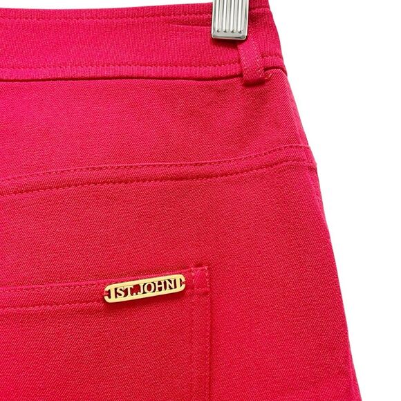 Vintage St. John Sport Pants Red Straight Leg Stretch Trouser Women’s Size 2 - Picture 4 of 12